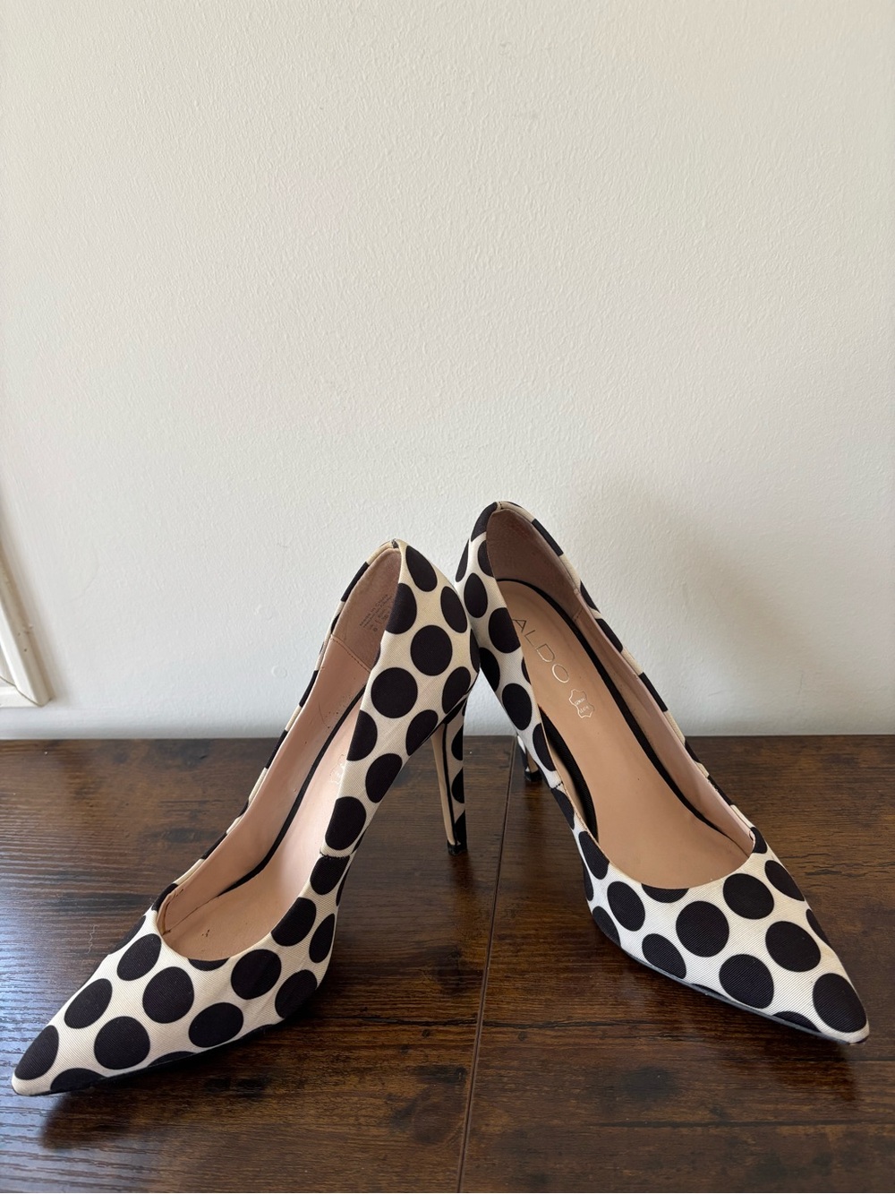 ALDO Black & White Polka Dot Pointed Stiletto Pumps